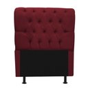 Ver imagem 3 de Kit Cabeceira + Calçadeira Baú Capitonê Livia 100cm Solteiro para Cama Box Corino Vermelho - Gat Mag