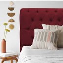 Ver imagem 2 de Kit Cabeceira + Calçadeira Baú Capitonê Livia 100cm Solteiro para Cama Box Corino Vermelho - Gat Mag