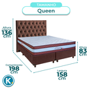 Ver imagem 3 de Cama + Box Marrom e Colchão Molas Ensacadas Queen - Legaccy Paropas + Cabeceira