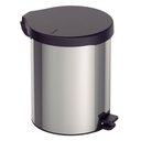 Ver imagem 1 de Lixeira com Pedal Tramontina New 12l Inox Polido Tampa Preta Escritório Cozinha Banheiro