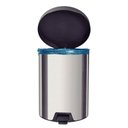 Ver imagem 4 de Lixeira com Pedal Tramontina New 12l Inox Polido Tampa Preta Escritório Cozinha Banheiro