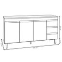 Ver imagem 4 de Balcão de Pia 3 Portas Andréia 160 Cm Cinza Fosco sem Tampo Ajl Móveis