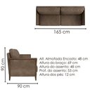 Ver imagem 3 de Sofa 2 Lugares Ambar 165 cm Braços Pes em Madeira Courino Tcs 729 Moll