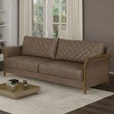 Ver imagem 2 de Sofa 2 Lugares Ambar 165 cm Braços Pes em Madeira Courino Tcs 729 Moll