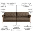 Ver imagem 5 de Sofa 2 Lugares Ambar 165 cm Braços Pes em Madeira Courino Tcs 729 Moll