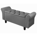 Ver imagem 3 de Recamier Baú 1,50m Lara Premium para Cama Casal Estilo Decorativo Closet Estofado Cor Cinza