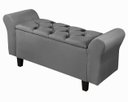 Ver imagem 3 de Recamier Baú 1,50m Lara Premium para Cama Casal Estilo Decorativo Closet Estofado Cor Cinza