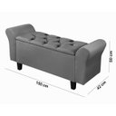 Ver imagem 7 de Recamier Baú 1,50m Lara Premium para Cama Casal Estilo Decorativo Closet Estofado Cor Cinza