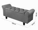 Ver imagem 7 de Recamier Baú 1,50m Lara Premium para Cama Casal Estilo Decorativo Closet Estofado Cor Cinza