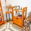 Ver imagem 3 de Aparador de Madeira Pinus Linea de 3 Prateleiras Slim com 1 Gaveta Carvalho