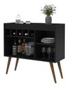Ver imagem 2 de Buffet Aparador Retrô Odin Adega Balcão Cor Preto Black EJ