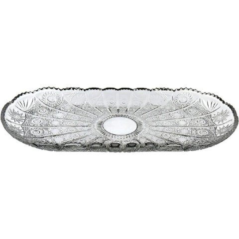 Prato Bolo Boleira Oval Home&co Eco Crystal 3x33x15cm Transparente