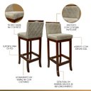 Ver imagem 4 de Kit 4 Banquetas Média para Cozinha Nice Madeira Matelassê Suede Bege Ccs