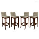 Ver imagem 1 de Kit 4 Banquetas Média para Cozinha Nice Madeira Matelassê Suede Bege Ccs