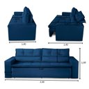 Ver imagem 4 de Sofá Retrátil e Reclinável 3 lugares com Molas 2,00m Vegas Suede Azul Adonai Estofados
