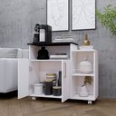 Ver imagem 3 de Armário Organizador para Sala 2 Portas com Nicho Superior Preto – Estante Decorativa