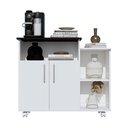 Ver imagem 4 de Armário Organizador para Sala 2 Portas com Nicho Superior Preto – Estante Decorativa