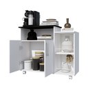 Ver imagem 5 de Armário Organizador para Sala 2 Portas com Nicho Superior Preto – Estante Decorativa