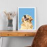 Quadro Decorativo Golden Retriever 45x34cm:moldura Branca - 1