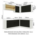 Ver imagem 4 de Armário de Cozinha Completa de Canto 389cm Branco Preto Agata Madesa 01