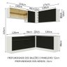 Armário de Cozinha Completa de Canto 389cm Branco Preto Agata Madesa 01 - 4
