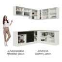 Ver imagem 6 de Armário de Cozinha Completa de Canto 389cm Branco Preto Agata Madesa 01