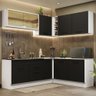 Armário de Cozinha Completa de Canto 389cm Branco Preto Agata Madesa 01 - 2