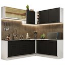 Ver imagem 3 de Armário de Cozinha Completa de Canto 389cm Branco Preto Agata Madesa 01