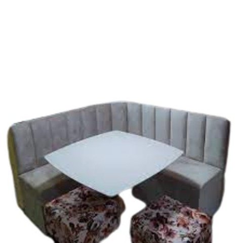 Conjunto Canto Alemão Baú Encosto Ripado Suede (1,20x1,50):areia