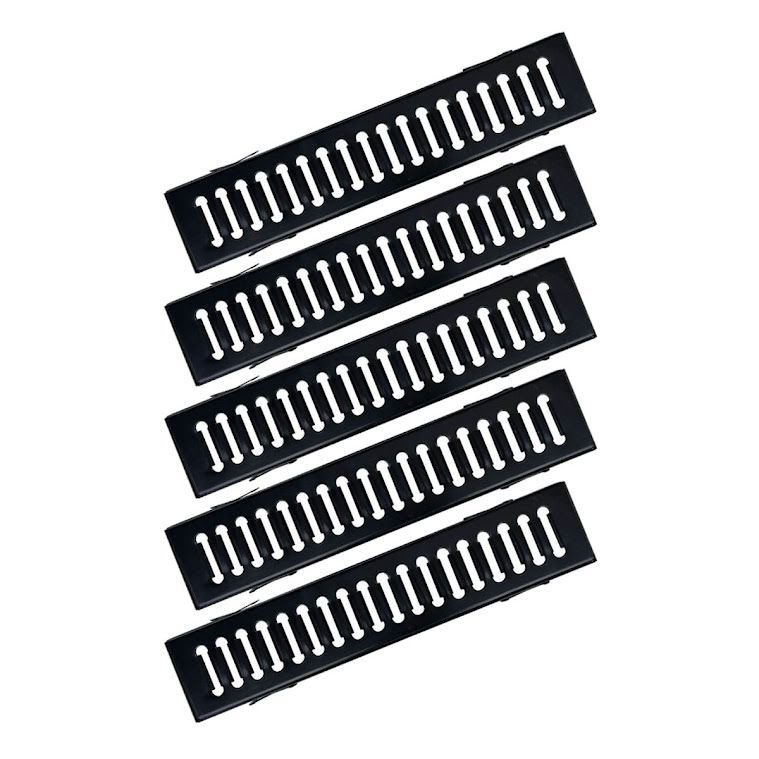Kit 5 Ralo Grelha com Caixilho Aço Galvanizado Preto 10x50cm
