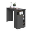 Ver imagem 3 de Bancada Balcão para Cozinha Divisor de Ambientes 140cm 1 Porta com Nichos Atenas Fidelitá Chumbo