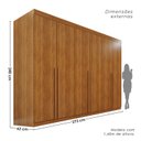 Ver imagem 4 de Guarda-Roupa Casal 6 Portas 8 Gavetas Florianópolis 100% MDF Marrom/Cinamomo