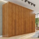 Ver imagem 1 de Guarda-Roupa Casal 6 Portas 8 Gavetas Florianópolis 100% MDF Marrom/Cinamomo