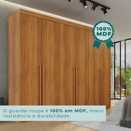 Guarda-roupa Casal 6 Portas 8 Gavetas Florianópolis 100% MDF  - 6