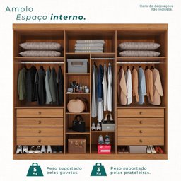 Guarda-roupa Casal 6 Portas 8 Gavetas Florianópolis 100% MDF  - 4
