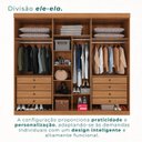 Ver imagem 6 de Guarda-Roupa Casal 6 Portas 8 Gavetas Florianópolis 100% MDF Marrom/Cinamomo