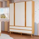 Ver imagem 2 de Kit Berço com Guarda Roupa Theo Quarto de Bebê Mdf Peroba