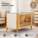 Ver mais imagens de Kit Berço com Guarda Roupa Theo Quarto de Bebê MDF Peroba