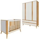 Ver imagem 5 de Kit Berço com Guarda Roupa Theo Quarto de Bebê MDF Peroba