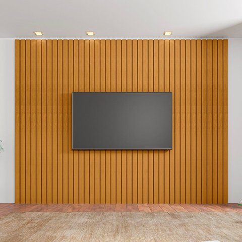 Painel Ripado para TV até 75 Polegadas 100% MDF 230CMX220CM Roma