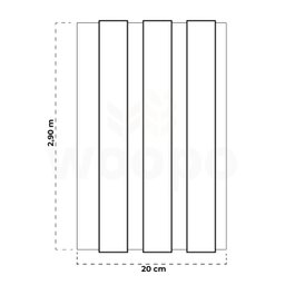 Painel Ripado Wpc Interno Wide Várias Cores-13 Placas 2,90m X 16cm (0,46m²) Woopo Preto - 4