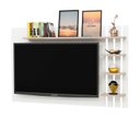 Ver imagem 2 de Painel de Tv Ripado até 32 Polegadas com Prateleiras Netmobil - Branco/dubai