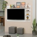 Ver imagem 1 de Painel de Tv Ripado até 32 Polegadas com Prateleiras Netmobil - Branco/dubai