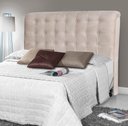 Ver imagem 2 de Cabeceira De Cama Box Ana Casal 140cm X 118cm Couro Bege Ms Decor