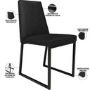 Ver imagem 4 de Kit 08 Cadeiras Decorativas Estofada Para Sala de Jantar Dafne L02 Couríssimo Preto - Lyam Decor