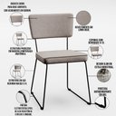 Ver imagem 6 de Mesa De Jantar Capri 160cm Off White Nature Com 6 Cadeiras Allana B05 Linho Bege - Lyam Decor