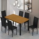 Ver imagem 1 de Mesa de Jantar 6 Lugares Monaco Tokio Preto/nature - Art Panta