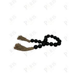 Peça Decorativa Cordão de Mesa com 20 Bolas Preto 115cm 14680-pl