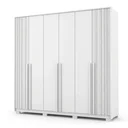 Ver imagem 2 de Guarda-Roupa Casal 6 Portas, 4 Gavetas e Pés MDF Atlanta Branco