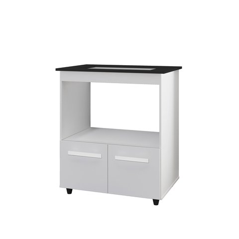 Balcão para Cooktop Elisa 5 Bocas e 2 Portas Branco - Moblis